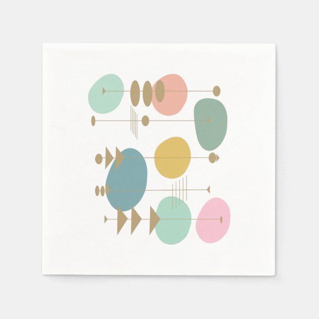 Retro Atomic Space Age Mid Century Modern Napkin (Front)