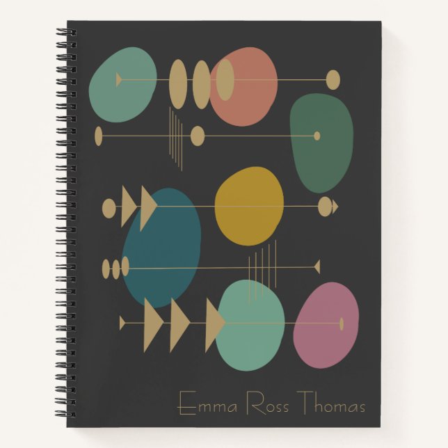 Retro Atomic Space Age Mid Century Modern Notebook (Front)