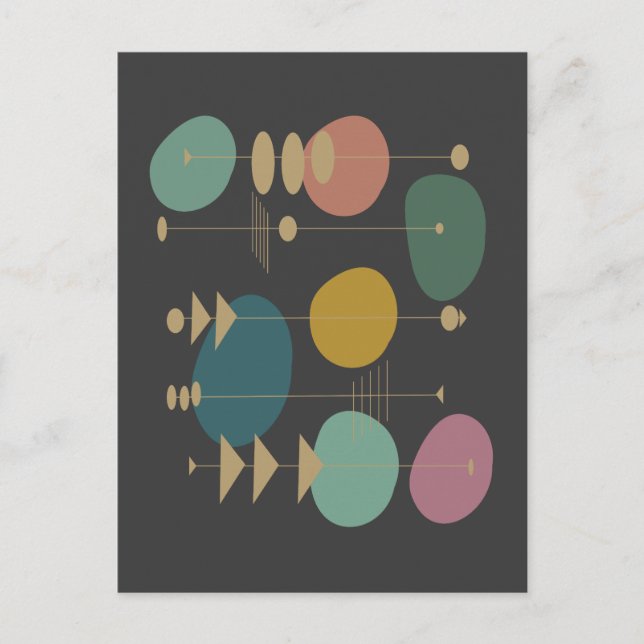 Retro Atomic Space Age Mid Century Modern Postcard (Front)