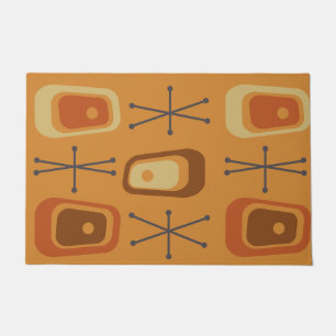 Retro Atomic Space Age Orange Doormat