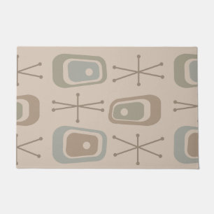 Retro Atomic Space Age Soft Neutral Colours Doormat