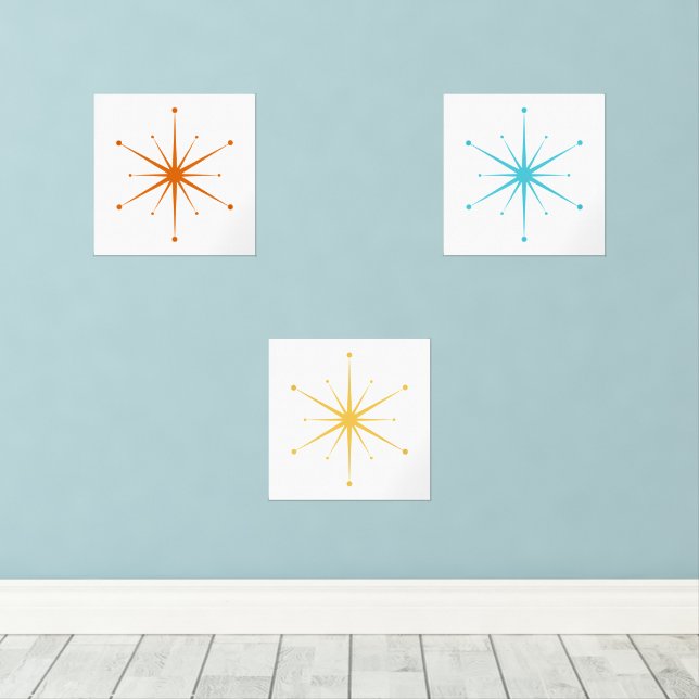 Retro Atomic Starburst Choose Your Own Colours (Wood Floor)