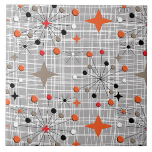 Retro Atomic Starburst Design Tile