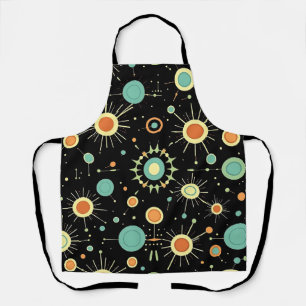 Retro Atomic Starburst Midcentury Pattern Apron