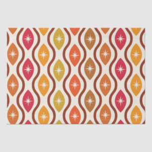Retro Atomic Stars on mid century ogee pattern   Tissue Paper