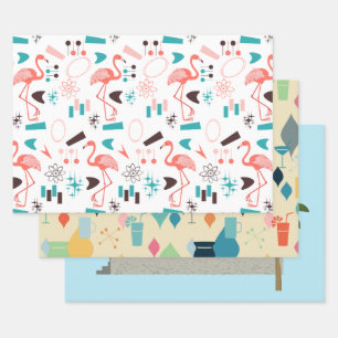 Retro Atomic Wrapping Paper Sheet