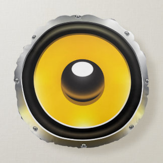 Retro Audio  80s Nostalgic Vintage Stereo Speaker  Round Cushion