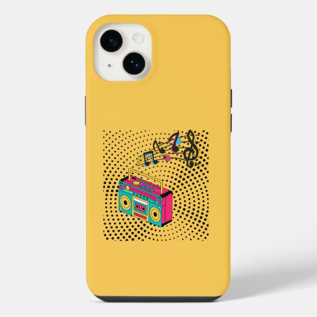 Retro audio boombox. iPhone case (Back)