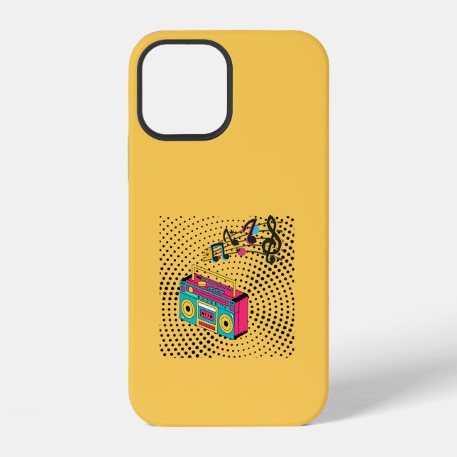 Retro audio boombox. iPhone case (Back)