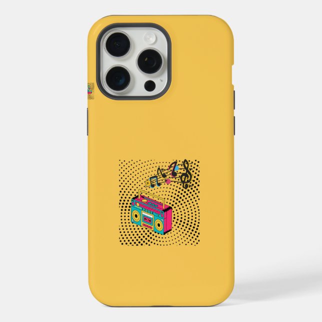 Retro audio boombox. iPhone case (Back)