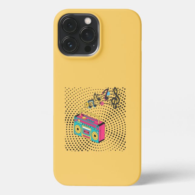 Retro audio boombox. iPhone case (Back)