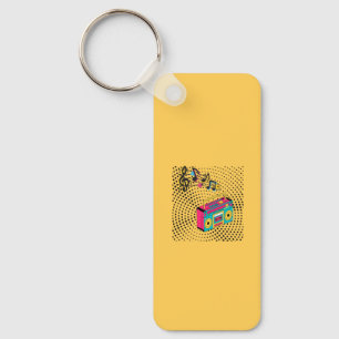 Retro audio boombox. key ring