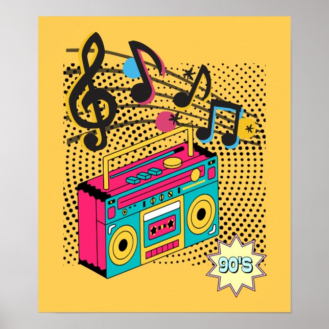 Retro audio boombox. poster (Front)