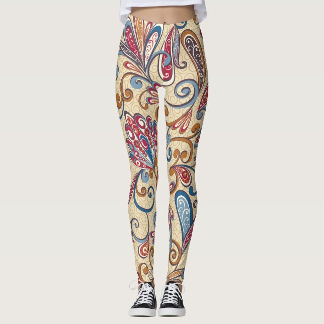 Retro Audio Cassette: 90s Wallpaper Leggings (Front)