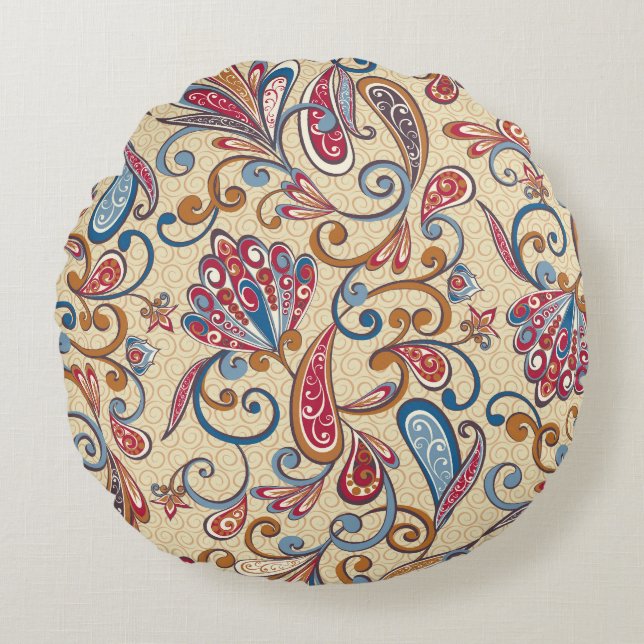 Retro Audio Cassette: 90s Wallpaper Round Cushion (Front)