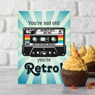 Retro Audio Cassette Tape Any Age Birthday Card