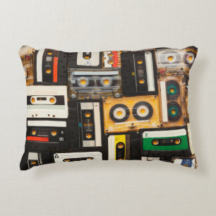 Retro audio cassette tape decorative cushion