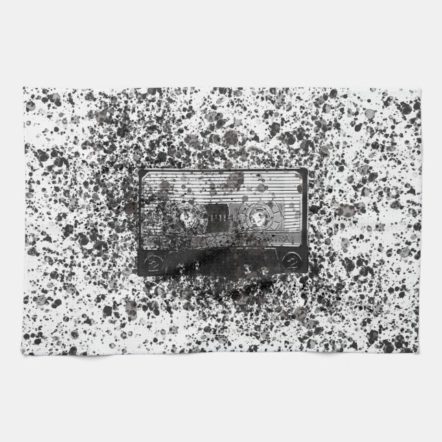 Retro Audio Cassette Tea Towel (Horizontal)