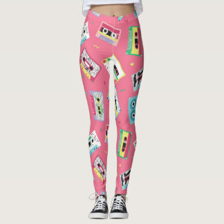 Retro Audio Tapes: 80s Style. Leggings