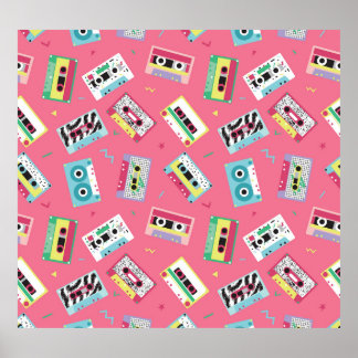 Retro Audio Tapes: 80s Style. Poster