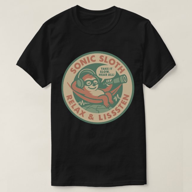 Retro Audiology Mindfulness Art T-Shirt (Design Front)