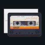Retro Audiotape 60th birthday Party Invitation<br><div class="desc">Old audio cassette to personalise with your name and date. Design on flat card invitation with text for 60th Birthday party. Matching birthday save the date magnet and postcard, birthday paper napkin and guest book (spiral notebook and hard cover). Don't forget the whole collection of retro audiotapes (transparent, green colours,...</div>