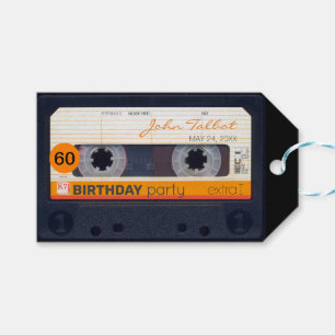 Retro Audiotape 60th birthday Thank You Gift Tag