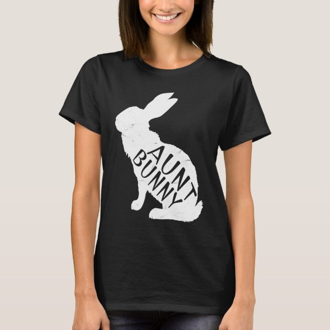 Retro Aunt Bunny  Auntie Rabbit Matching Family Ea T-Shirt (Front)