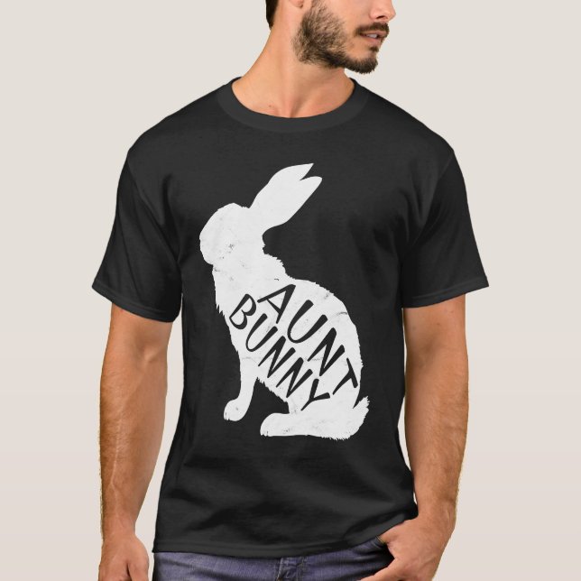 Retro Aunt Bunny  Auntie Rabbit Matching Family Ea T-Shirt (Front)