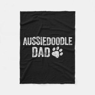 Retro Aussiedoodle Dad Papa Father's Day Aussie Do Fleece Blanket
