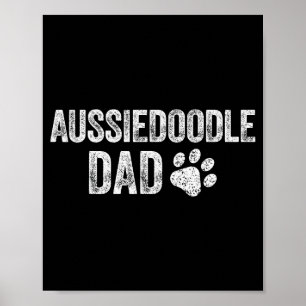 Retro Aussiedoodle Dad Papa Father's Day Aussie Do Poster