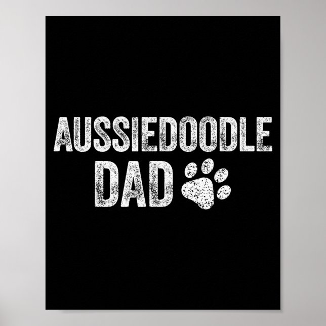 Retro Aussiedoodle Dad Papa Father's Day Aussie Do Poster (Front)
