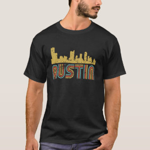 Retro Austin Skyline Vintage Cityscape Austin Texa T-Shirt