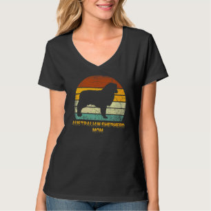 Retro Australian Shepherd Mum Doxie Dog Owner Mot T-Shirt