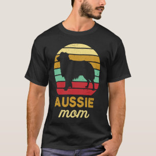 Retro Australian Shepherd Mum Pet Aussie Mum Dog T-Shirt