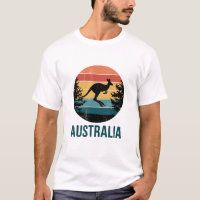 Retro Australian Sunset Animal jumping Kangaroo