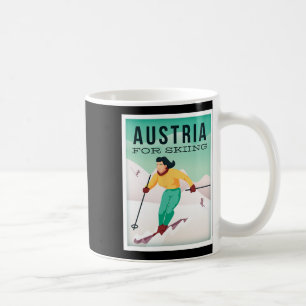 Retro Austria Skiing Motif With Ski And Ski Poles  Coffee Mug