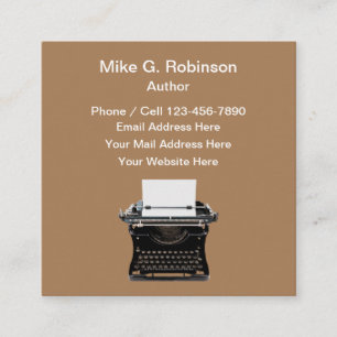 Retro Author Writer Business Cards