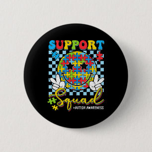 Retro Autism Awareness Support-squad Groovy Smile 6 Cm Round Badge