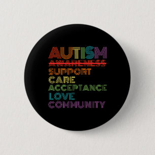 Retro Autism Awareness Teacher School For Women Me 6 Cm Round Badge