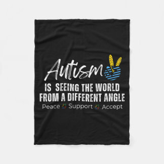 Retro Autism Different Angle Neurodiverse Fleece Blanket