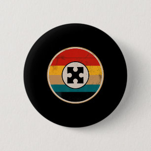 Retro Autism Puzzle Vintage 70s 80s Awareness Mum  6 Cm Round Badge