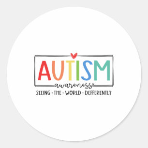 Retro Autism Seeing The World Differently Autism A Classic Round Sticker