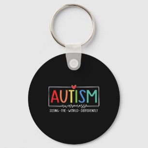 Retro Autism Seeing The World Differently Autism A Key Ring