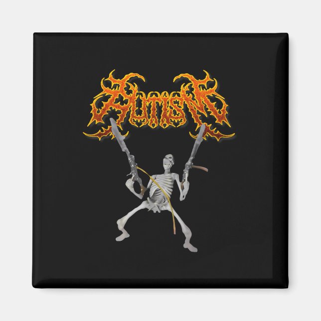 Retro Autism Skeleton Meme Funny Men  Magnet (Front)