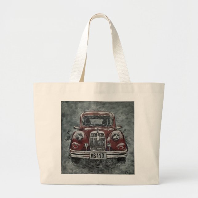 retro, auto, car,  large tote bag (Front)