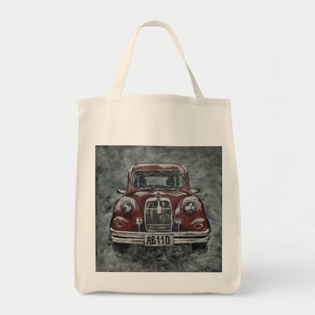 retro, auto, car,  tote bag (Front)