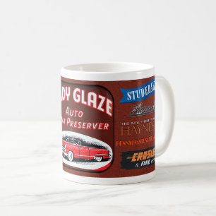 RETRO AUTOMOBILE ADVERTISING COFFEE THEME MUG