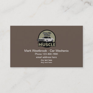 Retro Automotive Muscle Car Theme Business Card
