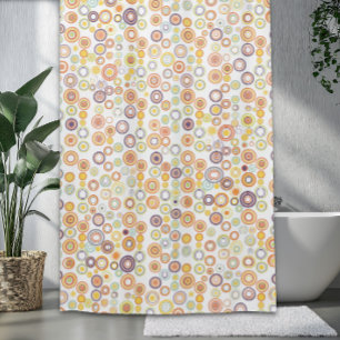 Retro Autumn Circles Shower Curtain